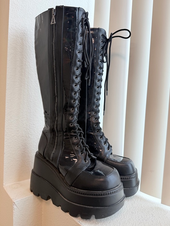 LASR Shoes - PRE-LOVED LASR Nightshade Hi Platform Boots BLK/8 -SH012